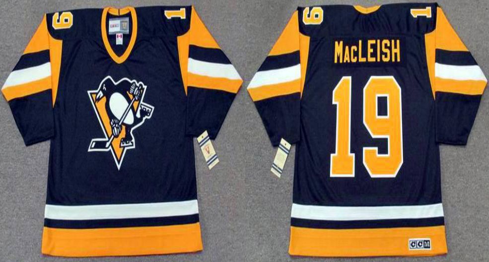 2019 Men Pittsburgh Penguins #19 Macleish Black CCM NHL jerseys